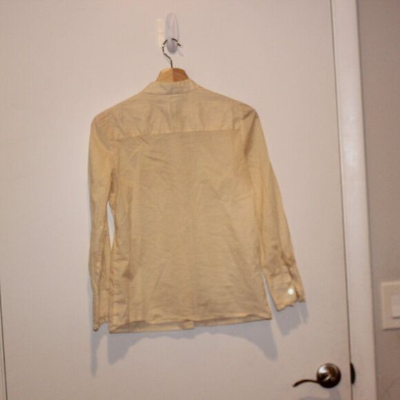 Marc Jacobs white & Yellow Stripes Button Down Shirts Women's Size 4 - Picture 9 of 13